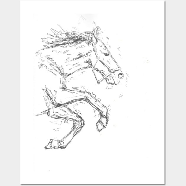 Jumping horse drawing Wall Art by DebTheZeb